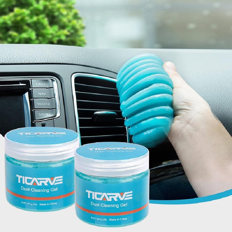 TICARVE 2Pack Cleaning Gel Car Putty Car Detail Putty Auto Detail Gel Detail for Car Interior Cleaner Kits Automotive Car Slime Keyboard Cleaner Blue (320g/11.2oz) - Image 1